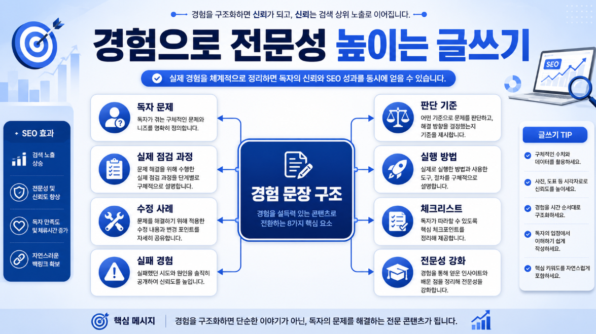 독자 문제 실제 점검 과정 수정 사례 판단 기준 실행 방법을 연결한 경험 문장 작성 전략 이미지