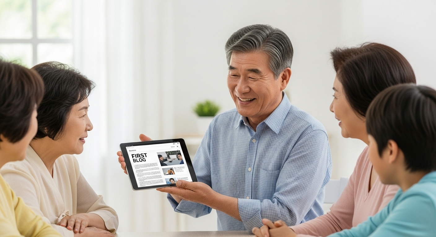 시니어 수강생의 실전 결과물 발표 장면