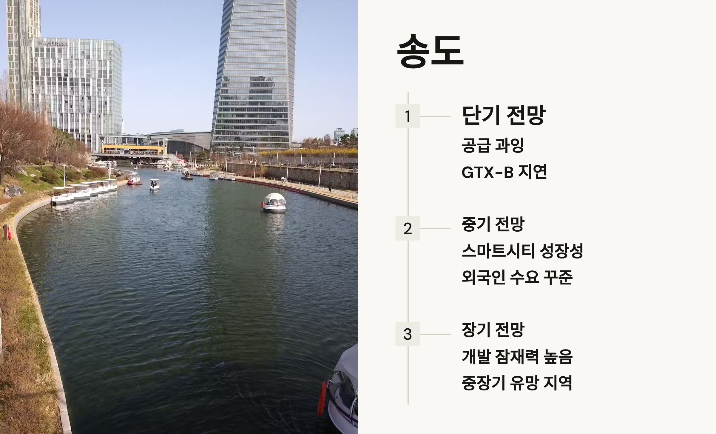 송도 특징과 전망에 대한 그림