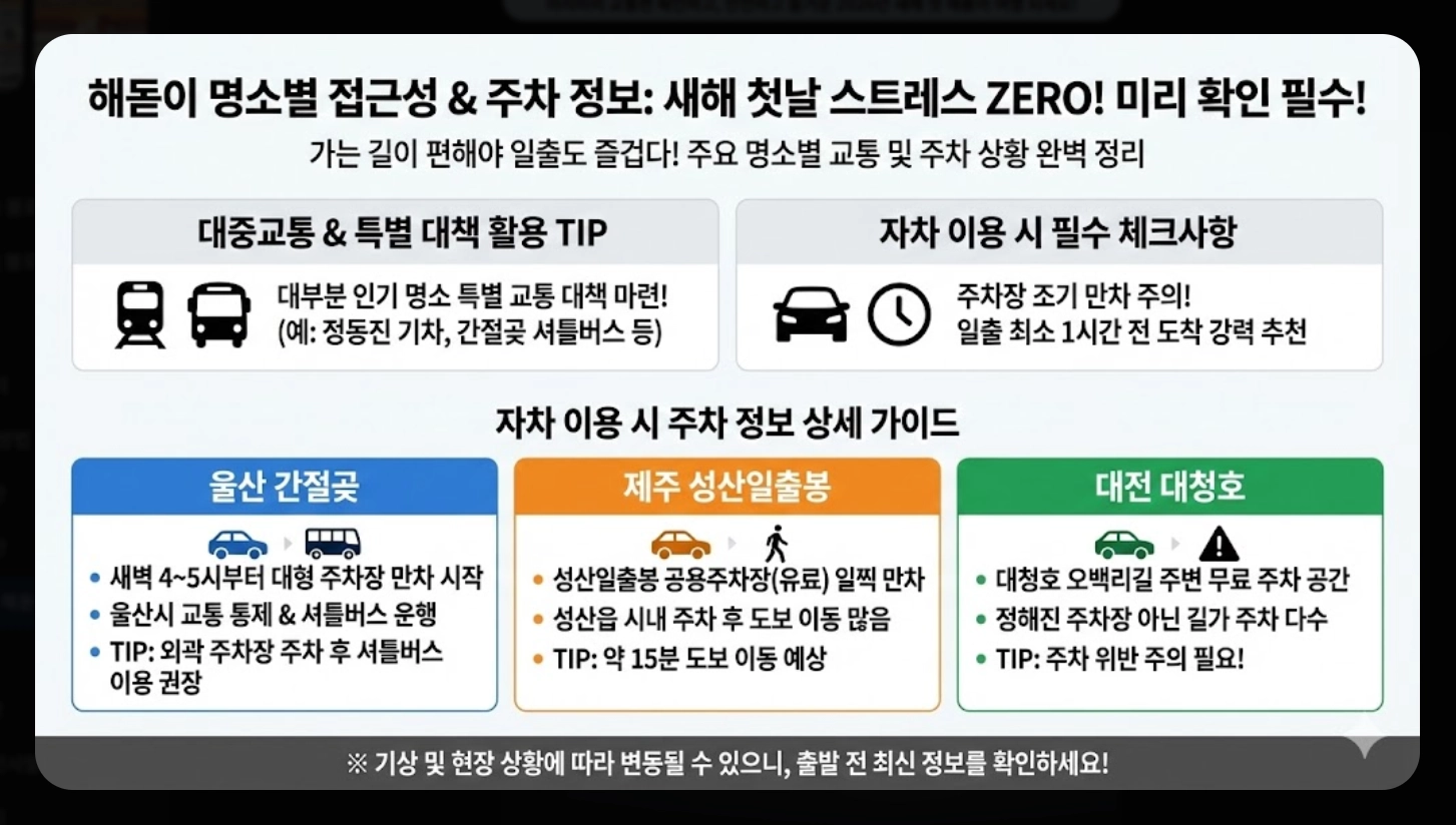 2026년 1월 1일 해돋이 시간 전국 총정리