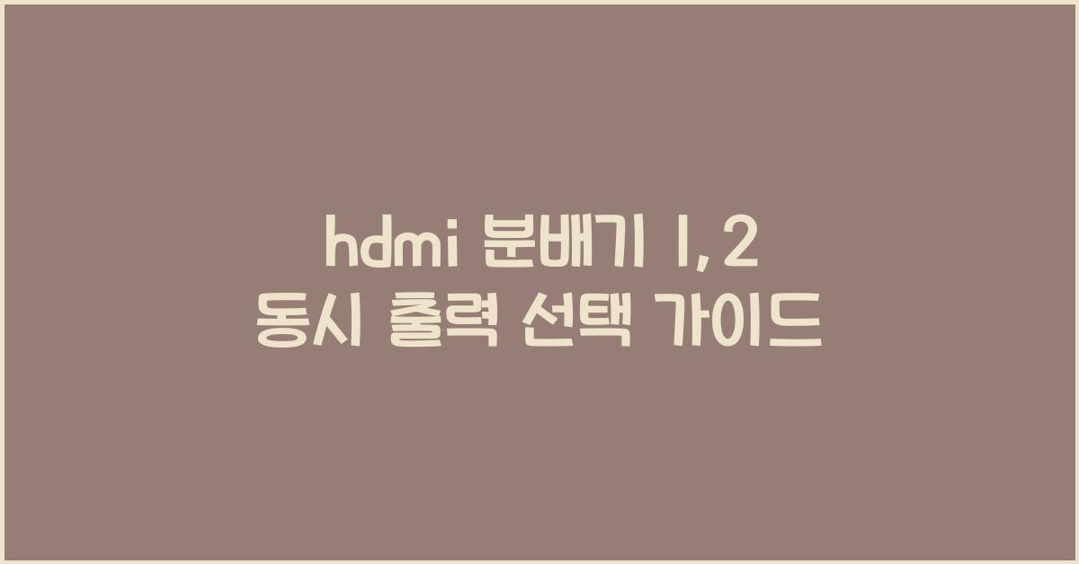 hdmi 분배기 1:2 동시 출력
