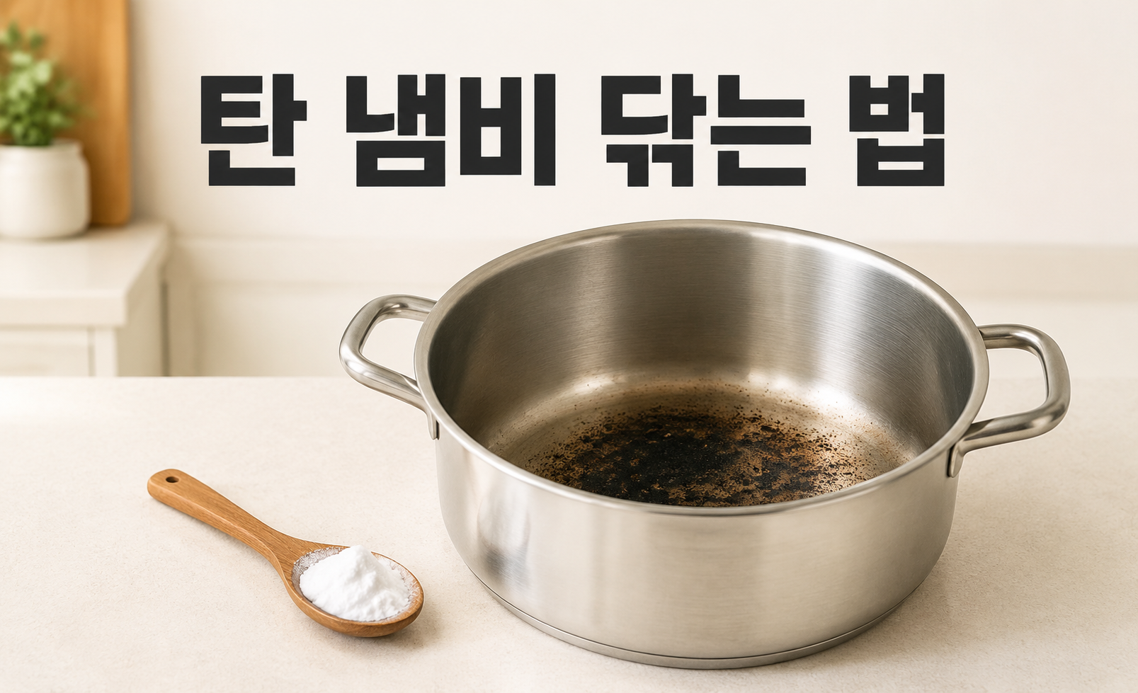 베이킹소다를 이용한 탄 냄비 닦는 법