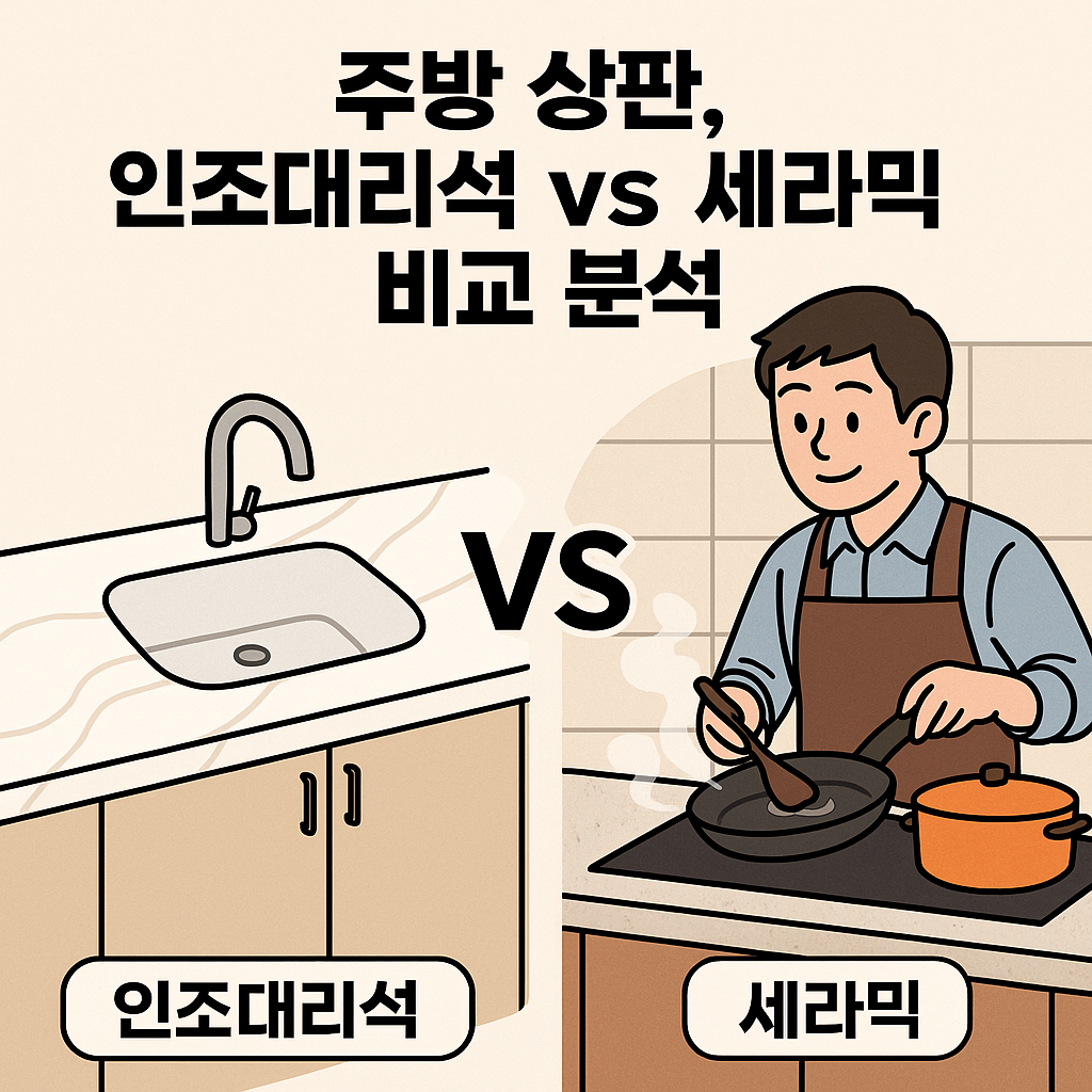 주방 상판, 인조대리석 vs 세라믹 비교 분석