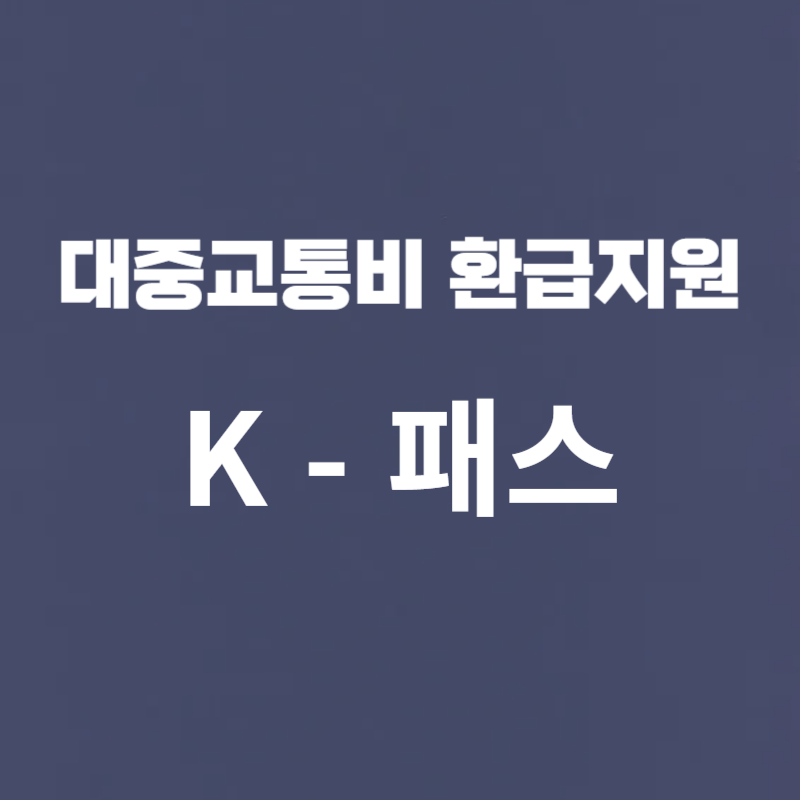 대중교통비 환급지원 k-패스