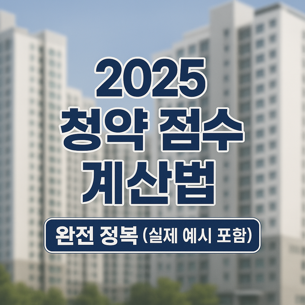 2025 청약 점수 계산법 완전 정복, 커트라인