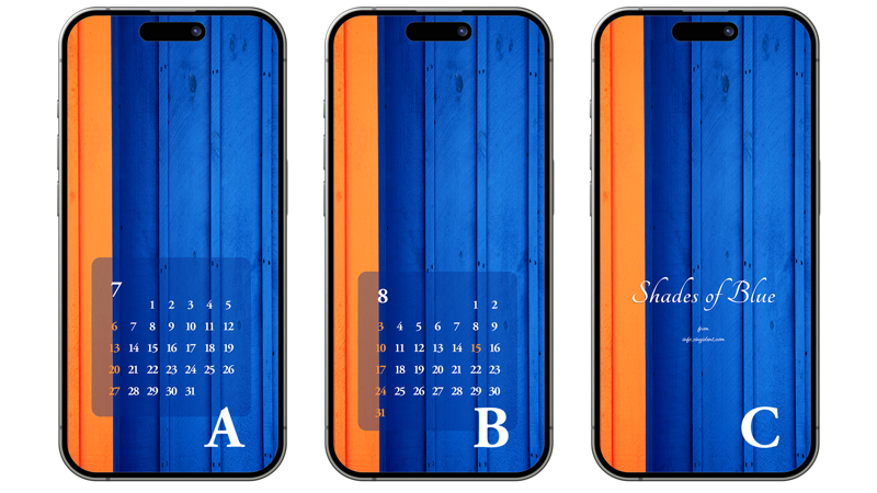 12 파란색과 주황색 ABC - 2025년7월 아이폰배경화면