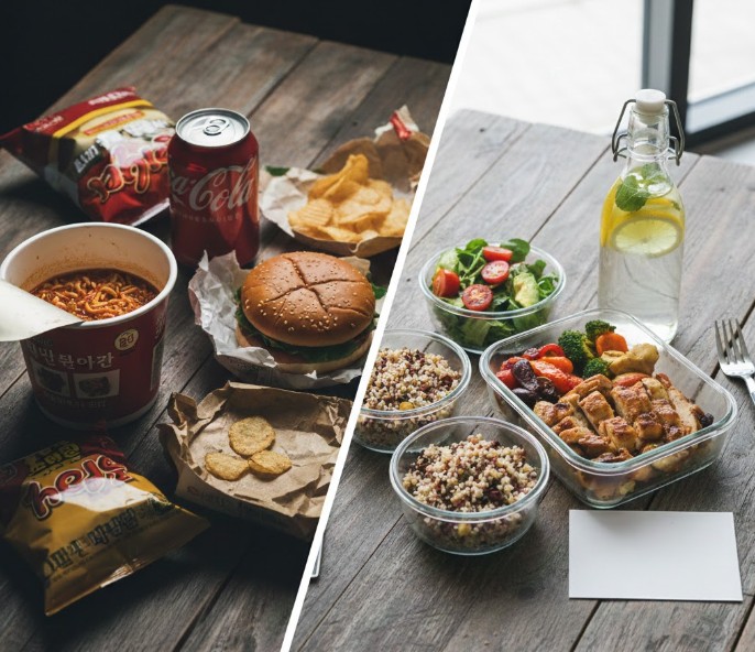 혼웰식 vs 일반식단