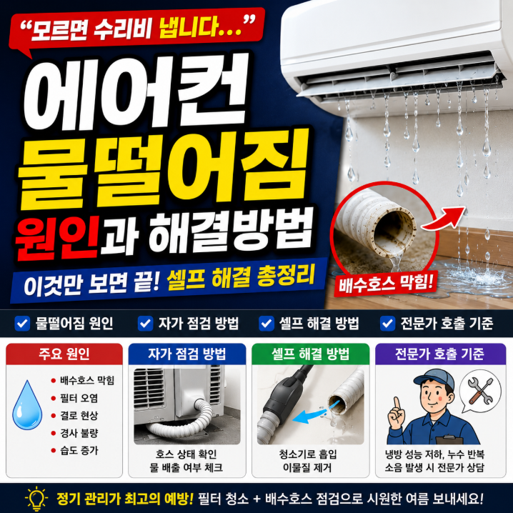 "모르면수리비냅니다..." 에어컨 물떨어짐 원인과 셀프 해결방법 이것만보면끝1