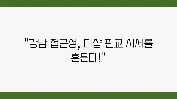 [부동산 시세 전망]더샵 판교아파트, 강남 접근성이 시장에 미치는 영향