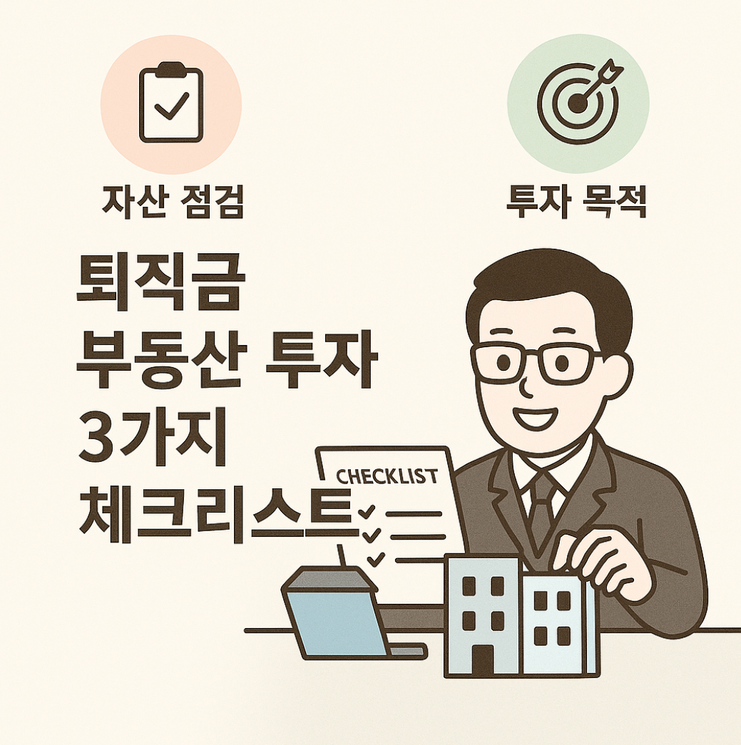 퇴직금 부동산 투자 3가지 체크리스트