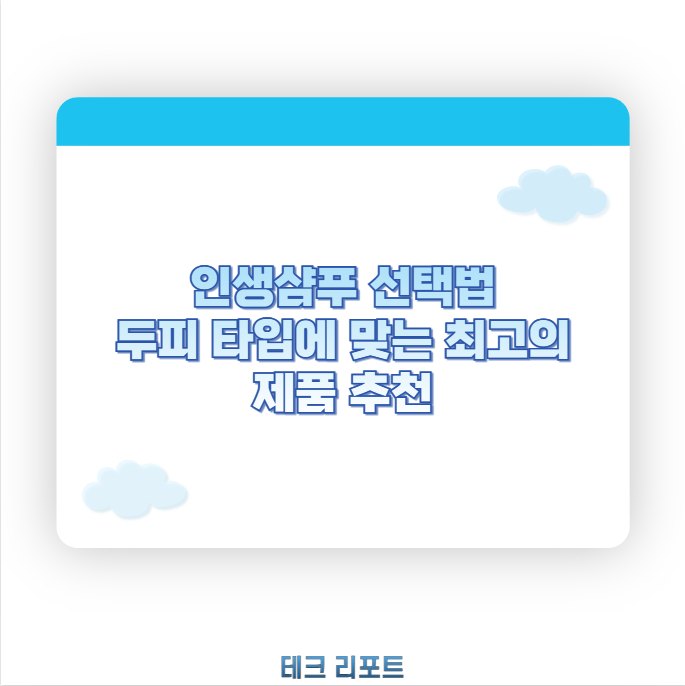 인생샴푸 선택법 두피 타입에 맞는 최고의 제품 추천