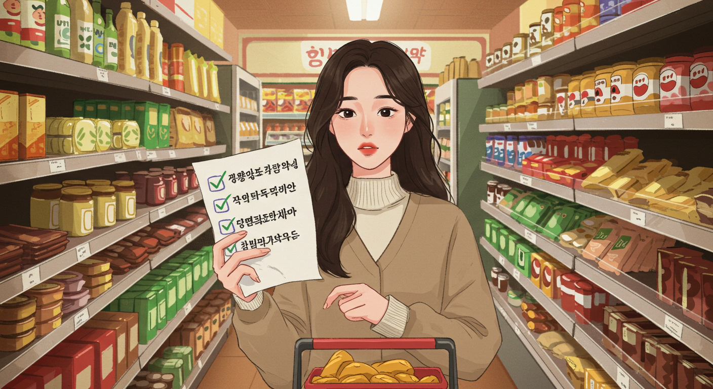 상생페이백 실적 인정 여부를 체크하며 소비하는 여성