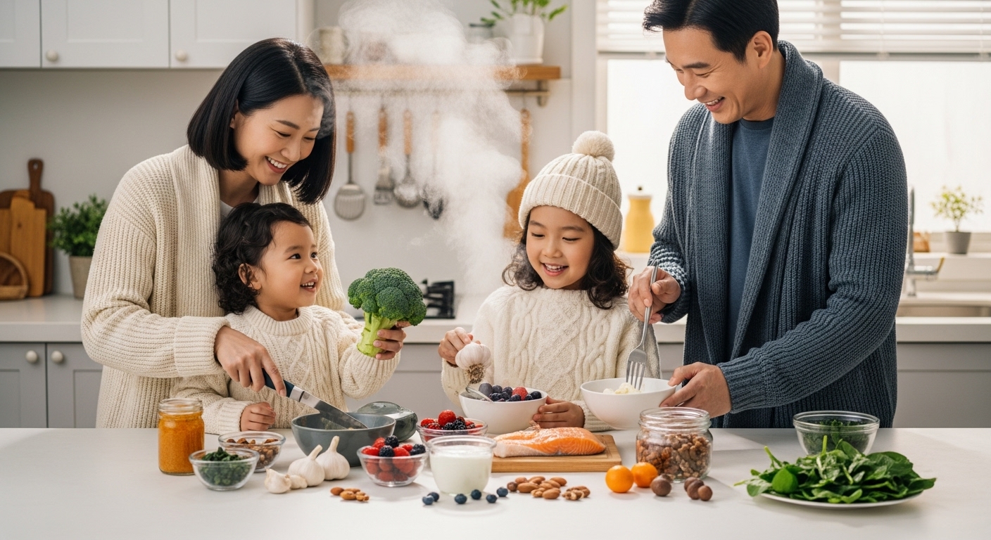 겨울면역력철 강화 슈퍼푸드 BEST 7: 영양소·효능·실전 식단 가이드