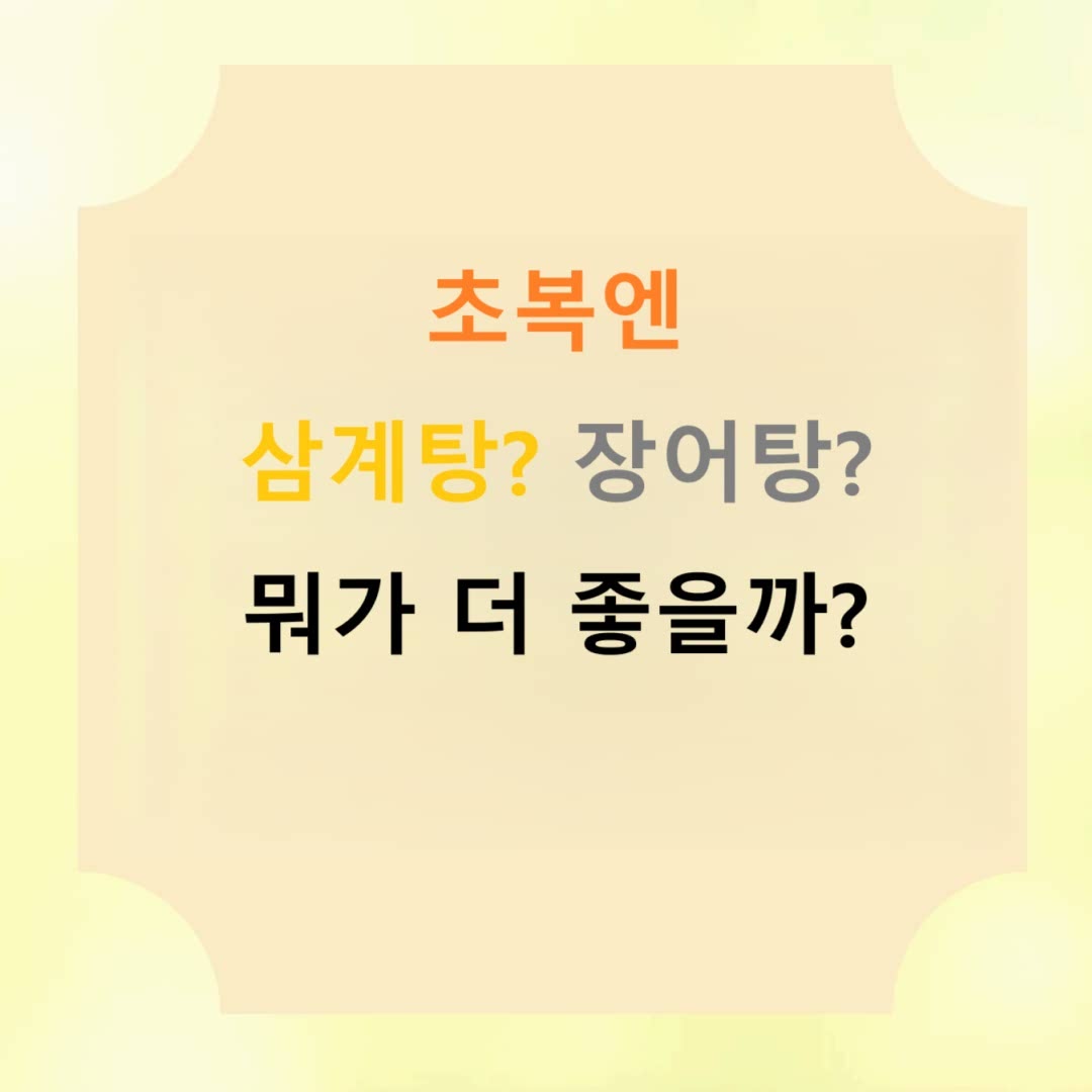초복엔 삼계탕? 장어탕? 뭐가 더 좋을까? 2025 초복 보양식 비교