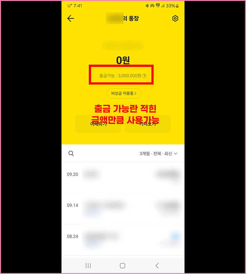 충전 금액 확인하기