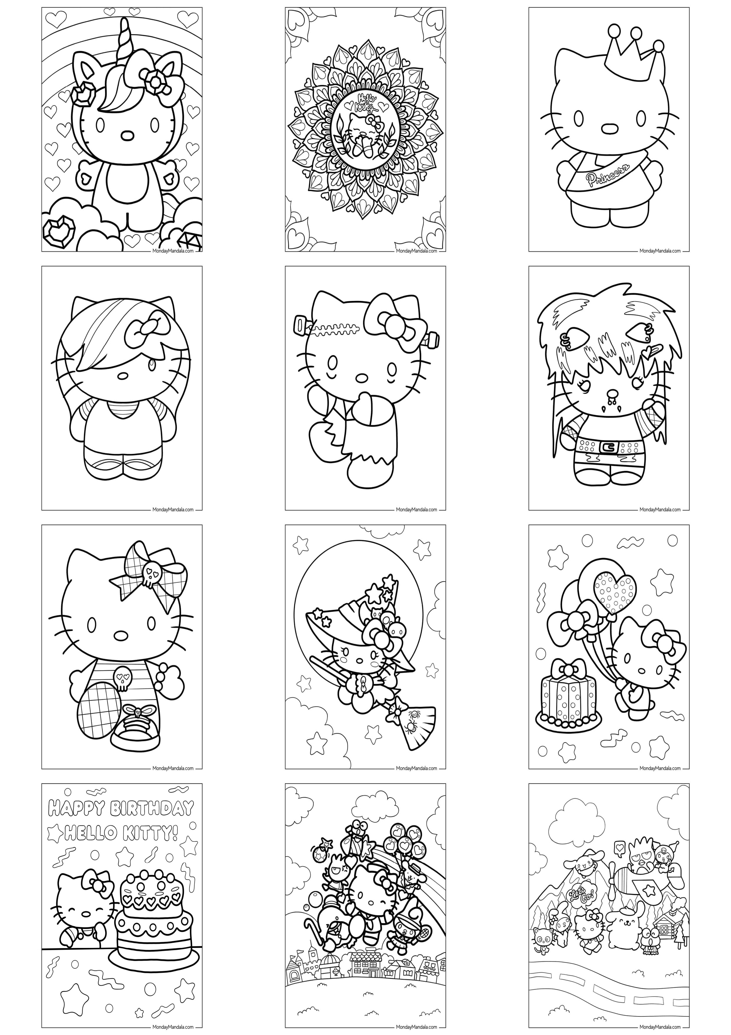 헬로키티 색칠공부 도안