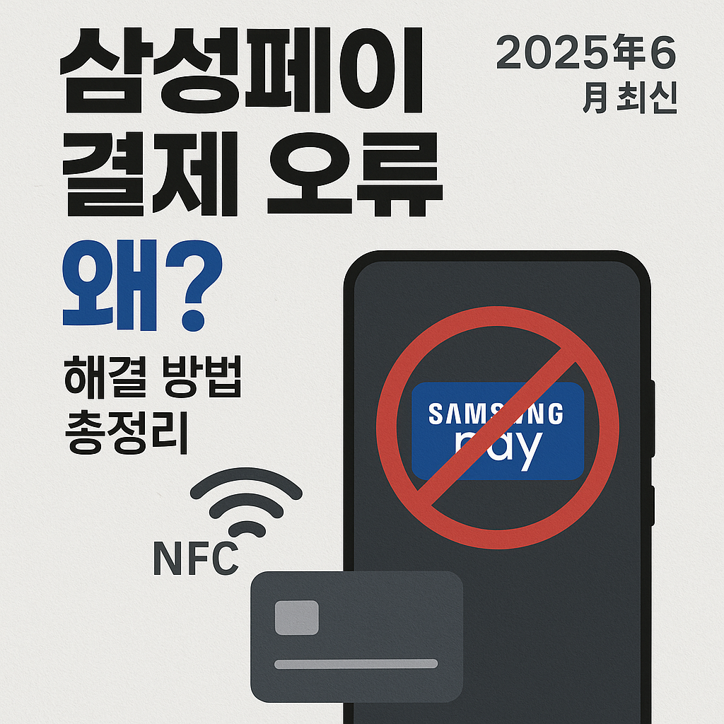 삼성페이 결제 오류 문제 안내 이미지 - 해결 방법 요약