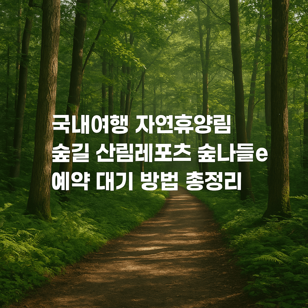 국내여행 숲나들e 예약 방법부터 대기팁까지 총정리 (자연휴양림·숲길·산림레포츠)