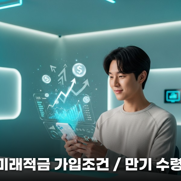 2026년 청년미래적금 가입을 통해 밝은 미래를 꿈꾸며 스마트폰으로 금융 정보를 확인하는 청년의 모습