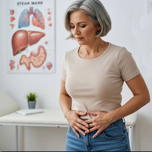 간혈관종 주요 증상, 상복부 통증