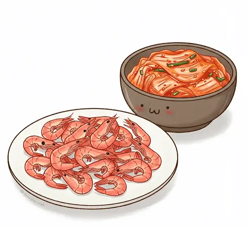 생새우 대신 새우젓으로 김치 담글 때