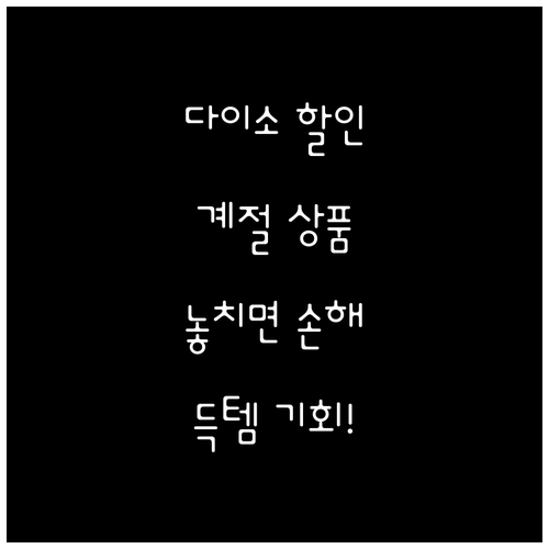 다이소 계절 상품 할인 정보: 놓치지