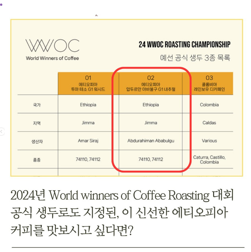 에티오피아 압두르만 아바불구 G1 내추럴 고급 커피 리뷰와 추천