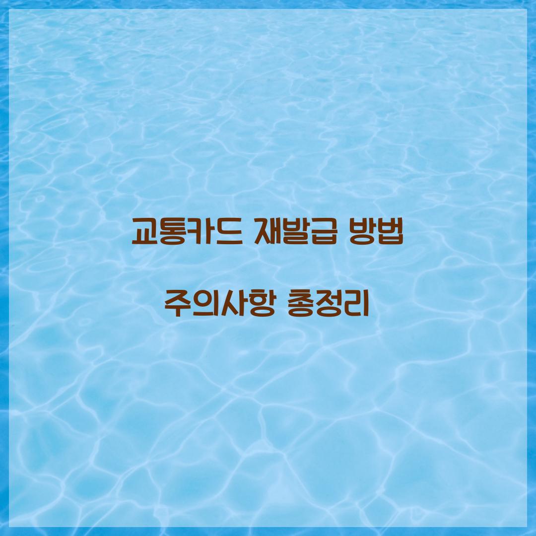 교통카드 재발급