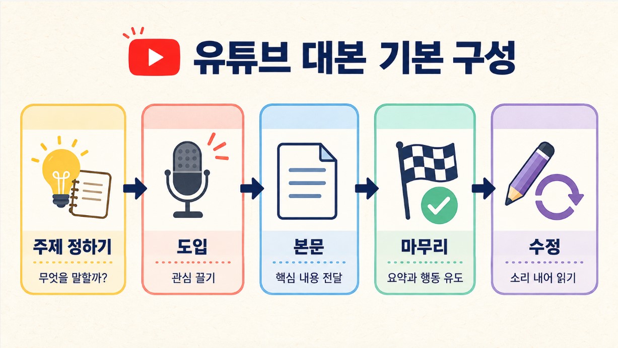 유튜브 대본 기본 구성 흐름도