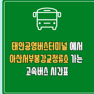 태안공영버스터미널에서 아산서부봉강교정류소 고속버스 시간표 요금 예매
