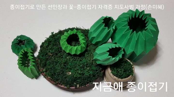 종이접기로 만든 선인장과 꽃---종이접기 자격증 지도사범 과정(손미혜)-2