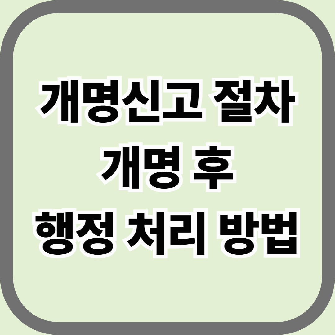 개명신고 절차 및 개명 후 행정 처리 방법, 한 번에 정리
