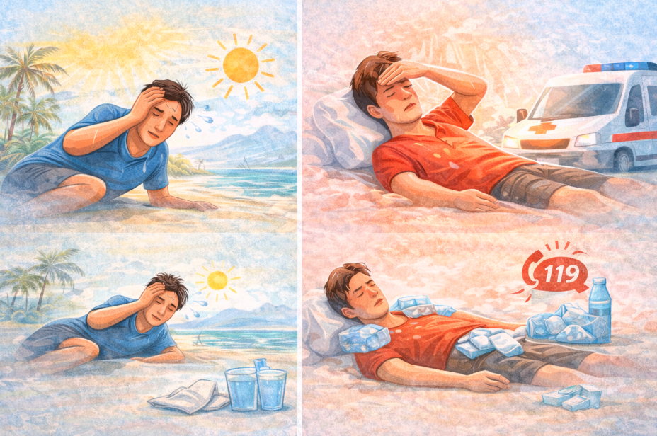 열사병과 일사병 관련 사진