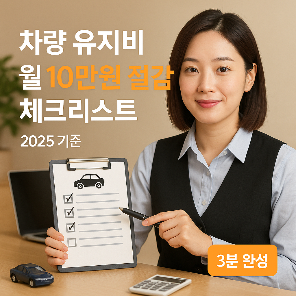 차량 유지비 ｜ 월 10만 원 절감 체크리스트 2025 기준
