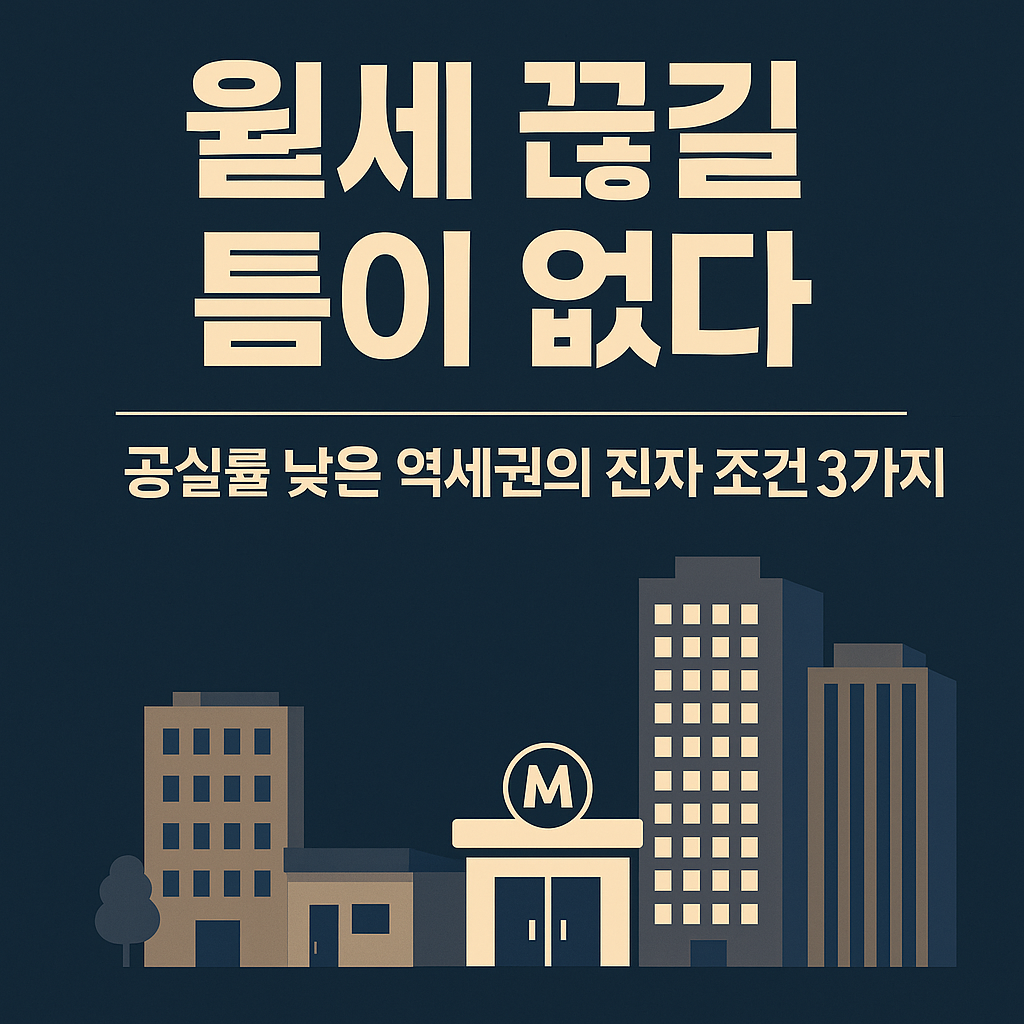 월세 끊길 틈이 없다 – 공실률 낮은 역세권의 진짜 조건 3가지