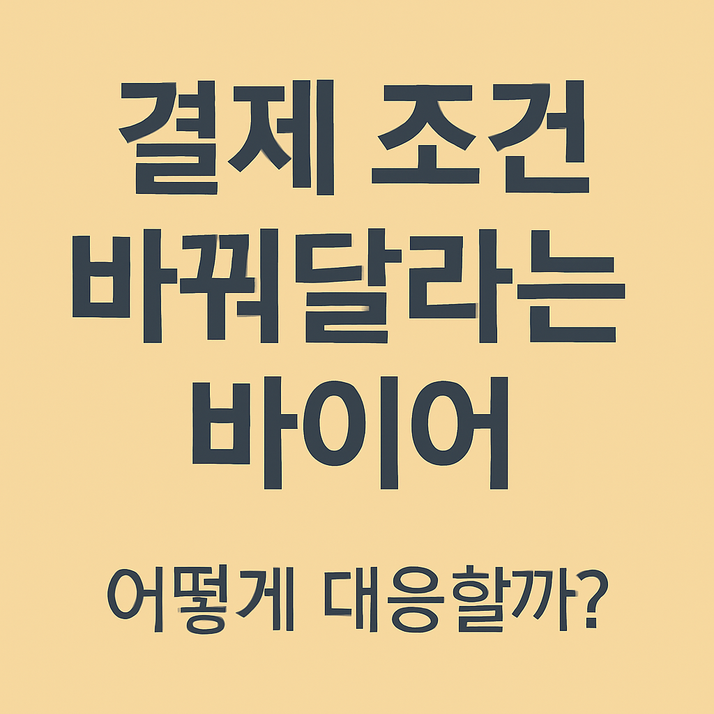 장기 바이어, 조건 바꾸자고 합니다