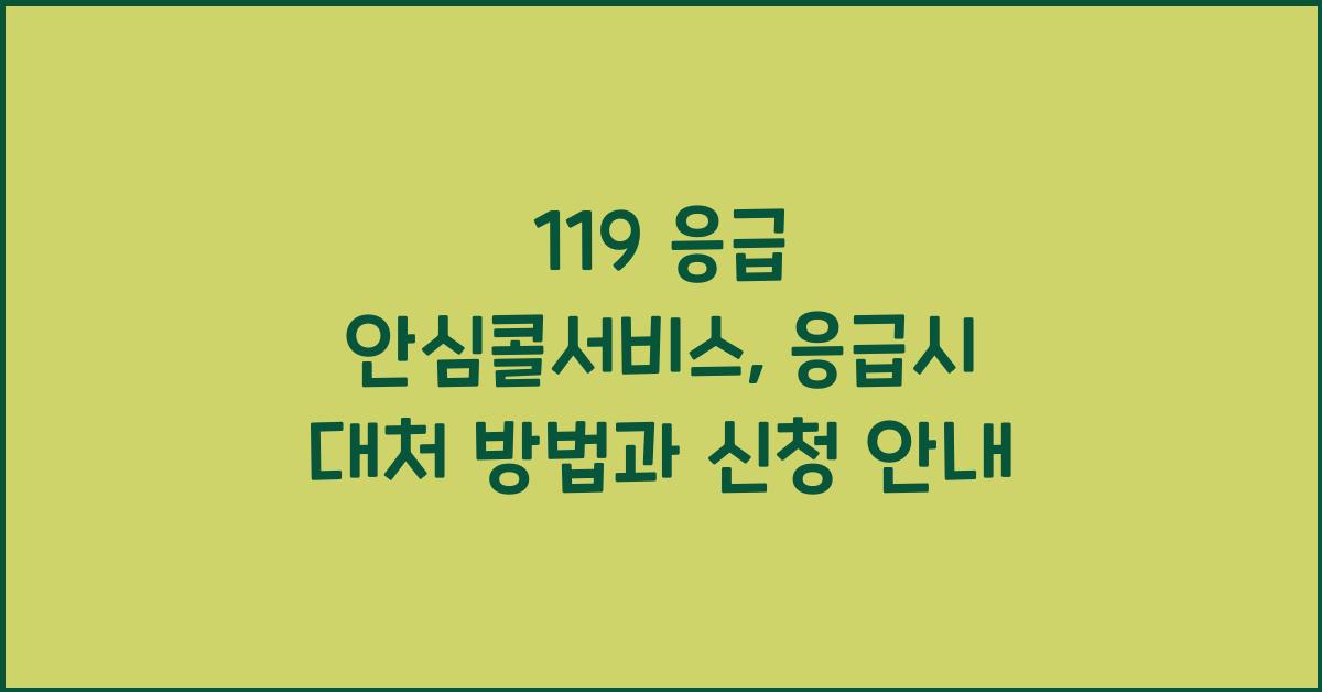 119 응급 안심콜서비스