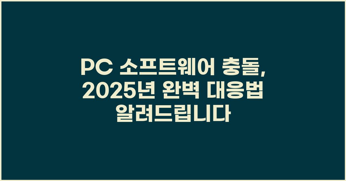 PC 소프트웨어 충돌, 완벽 대응법