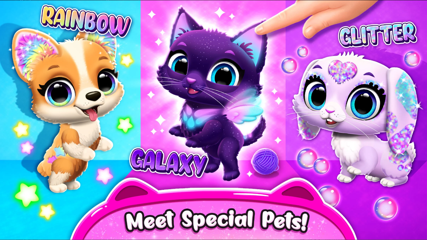 Floof, 나의 펫하우스, 강아지 고양이 게임, 귀여운 가상 애완 동물과 함께 즐거운 시간을 보내세요!