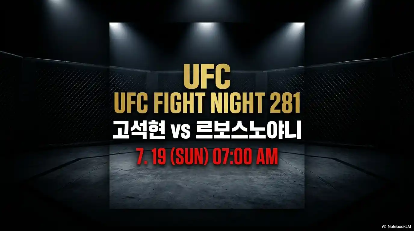 UFC Fight Night 281 고석현 vs 르보스노야니 경기 일정과 7월 19일 오전 7시 시작 안내 슬라이드