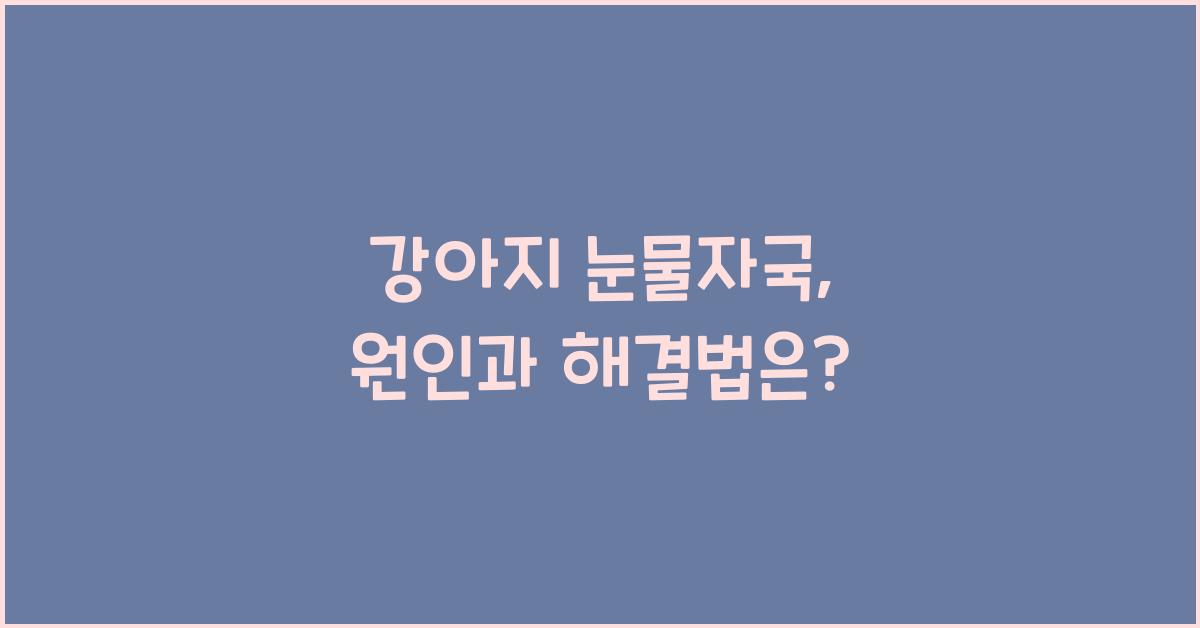 강아지 눈물자국