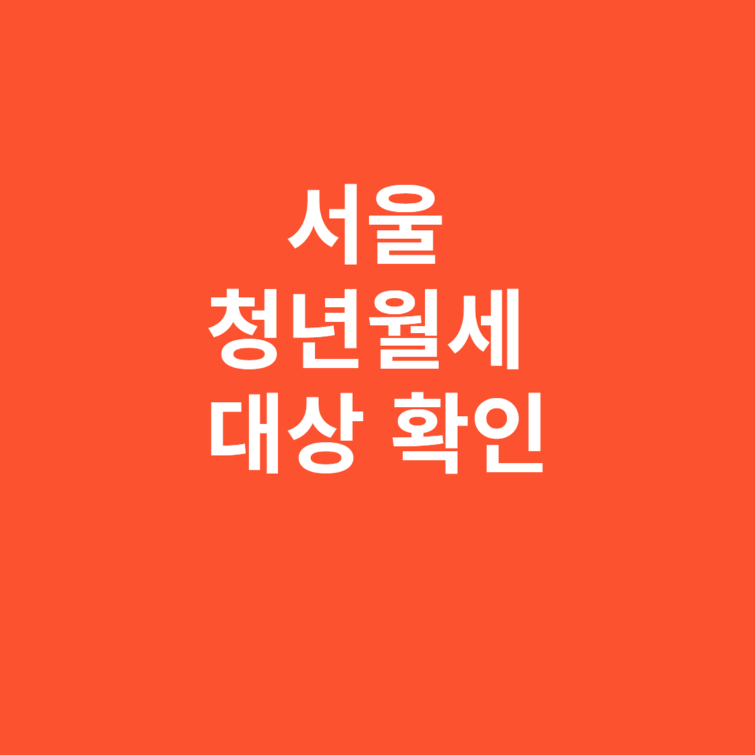 서울 청년월세 대상 확인