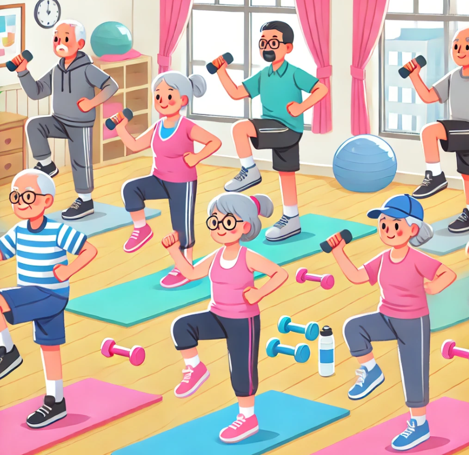 근 감소증 예방에 관련된 운동 사진