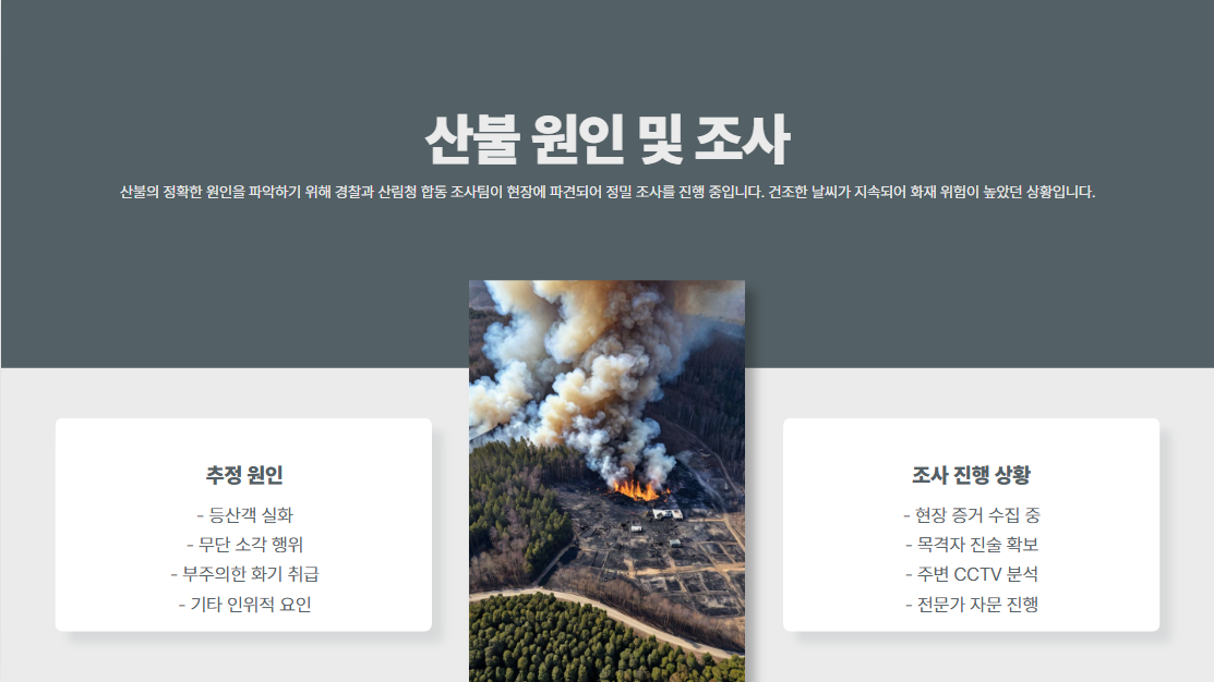 산청 야산 산불, 강풍 타고 확산... 160여 명 주민 긴급 대피
