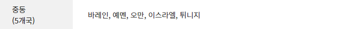 영문 운전면허증 인정 국가 (중동)