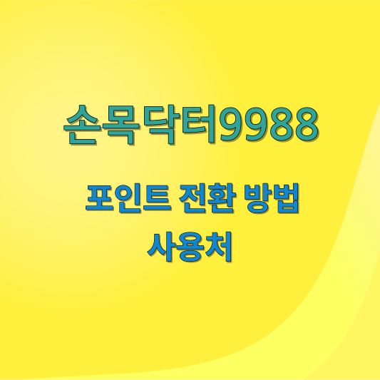 손목닥터9988-포인트전환방법-사용처