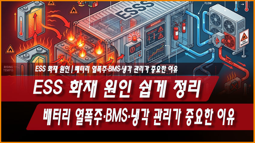 ESS 화재 원인 쉽게 정리|배터리 열폭주·BMS·냉각 관리가 중요한 이유