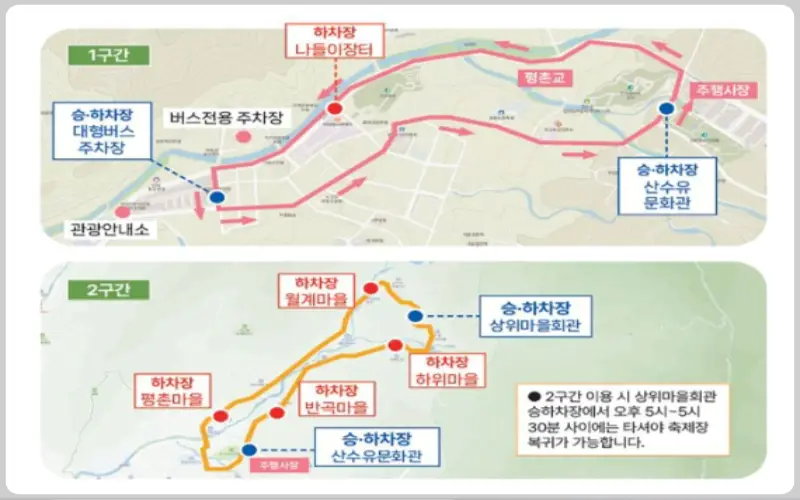 구례 산수유축제 셔틀버스