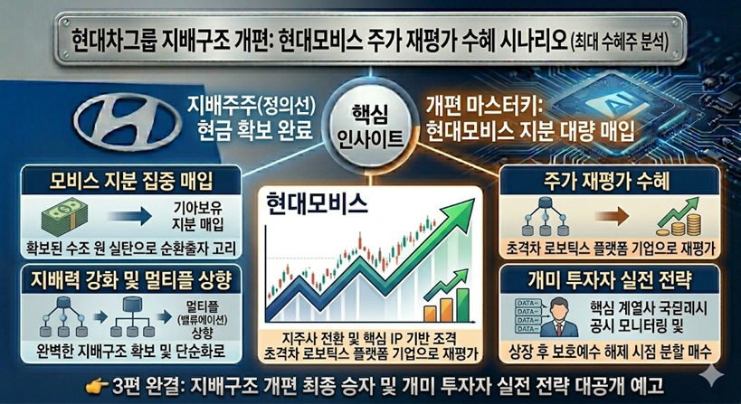 현대모비스 지배구조 개편 주가 재평가 수혜주