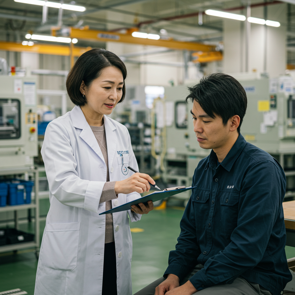 보건관리자 근로자와 상담중